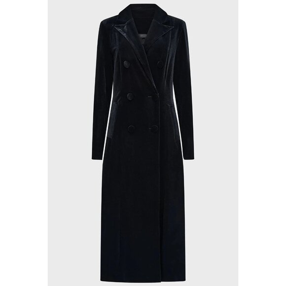 Killstar Womens Shadowborne Coat Sz XL Black Velvet Maxi Full Length Goth NWT - Picture 2 of 13